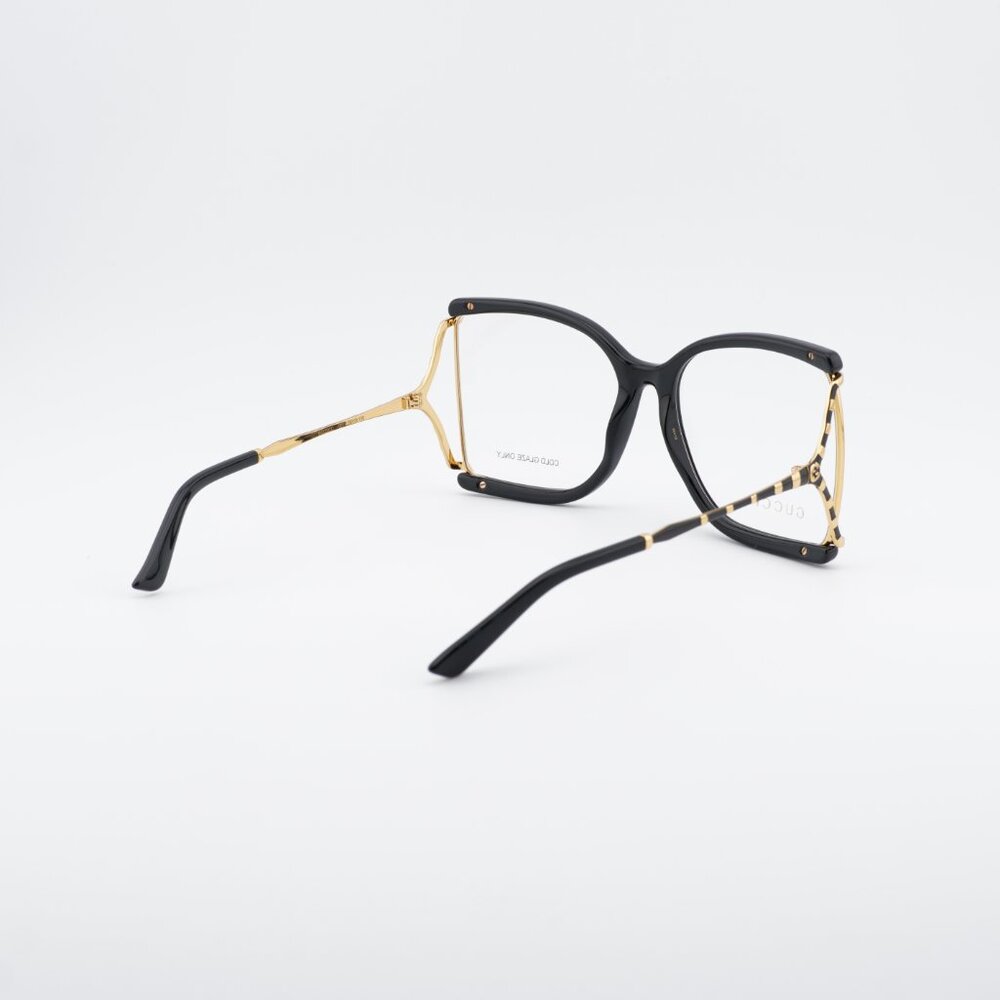 Gucci GG0592O 001 Eyeglasses Black/Gold 60mm Butterfly Frame - Picture 10 of 11